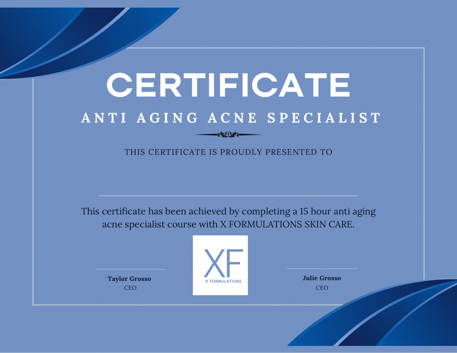 XF LICENSED PROS: XF ANTI AGING ACNE SPECIALIST CERTIFICATION