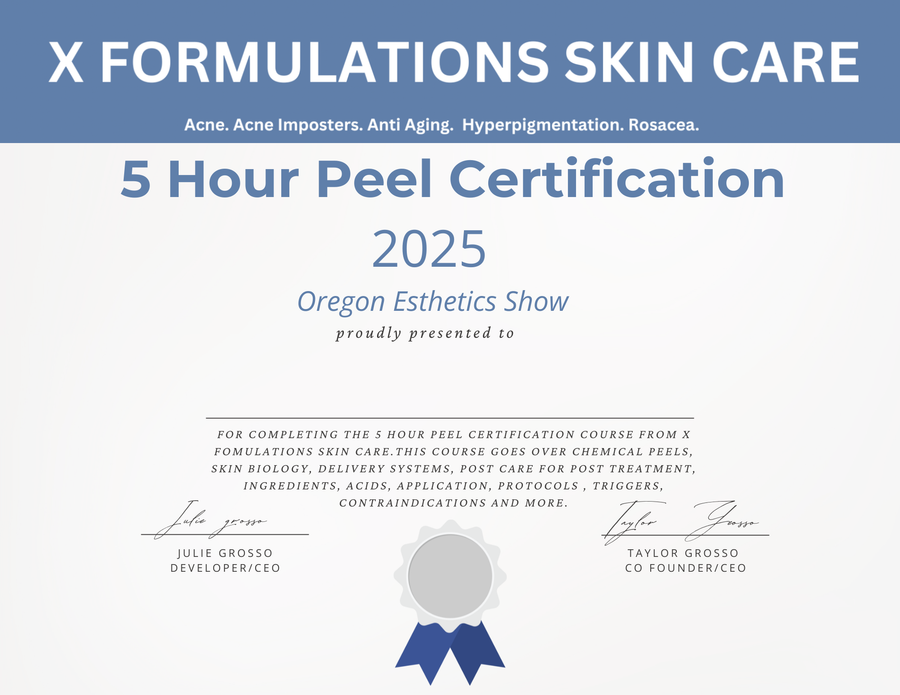 5 hour Peel certification by Julie Grosso or XF STATE EDUCATORS